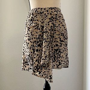 Wrap over animal print mini skirt